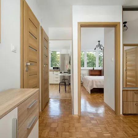 Blue Two Bedroom In With Desk, Bathtub And Balcony By Renters * Wrocław