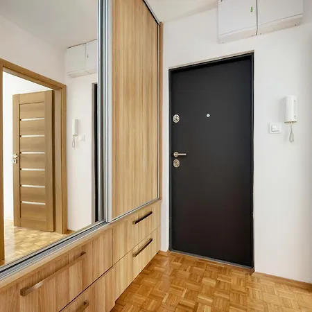 Blue Two Bedroom In With Desk, Bathtub And Balcony By Renters Wrocław