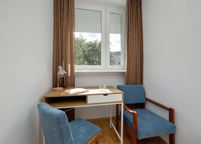 Blue Two Bedroom In With Desk, Bathtub And Balcony By Renters Apartamento Wrocław