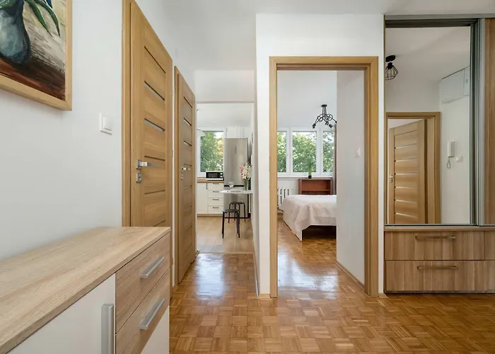 Blue Two Bedroom In With Desk, Bathtub And Balcony By Renters * Wrocław