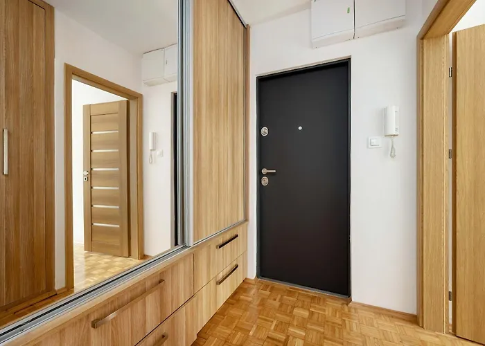Blue Two Bedroom In With Desk, Bathtub And Balcony By Renters Wrocław